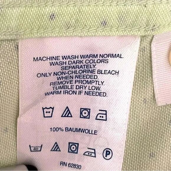 Lands’ End Button Down Collar Green Blue Polka Dots Long Sleeves Women Blouse 4 - Picture 8 of 10